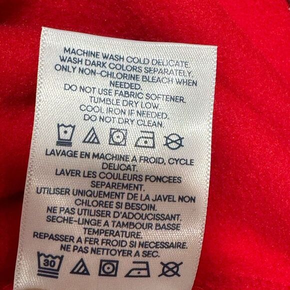 Lands End Men Full Zip Fleece Jacket M Rich Red T200 Outdoor Midweight Hiking - Picture 10 of 15